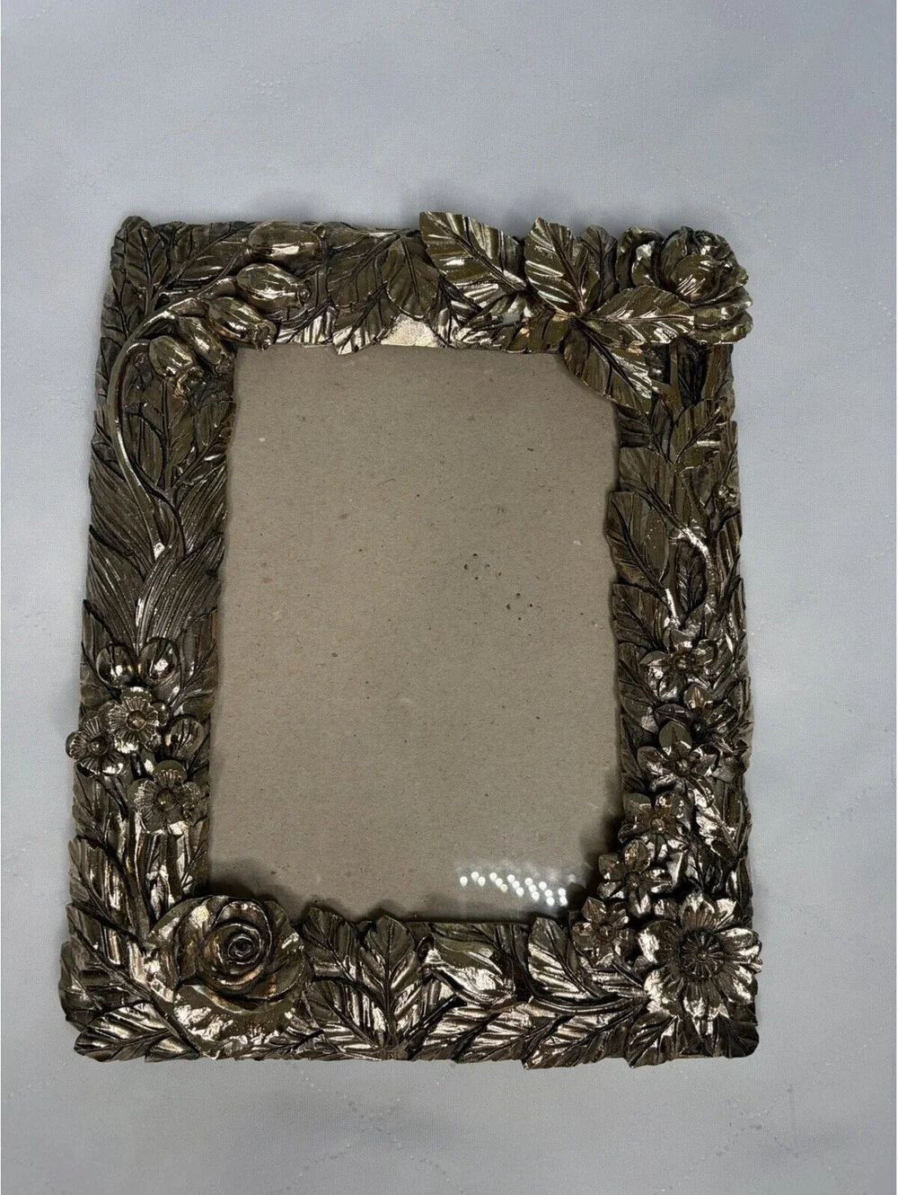 Vintage Ornate Gold-Tone Baroque Picture Frame – Decorative Floral 9”X7”